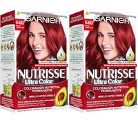 Garnier Nutrisse Creme Coloración Permanente Con Mascarilla Nutritiva De Cuatro Aceites - Rojo Vibrante 6.60 (Confezione da 2)