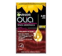 Garnier Olia Bold Tinta Capelli, Colorazione Permanente Senza Ammoniaca, Copre il 100% dei Capelli Bianchi, Con Oli di Fiore di Origine Naturale, Formula Vegana, Rosso Intenso