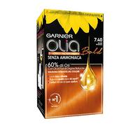 Garnier Olia Colorazione Permanente senza Ammoniaca, Migliora Visibilmente la Qualità dei Capelli, Copre il 100% dei Capelli Bianchi, 7.4 Rame Intenso