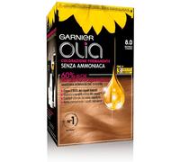 Garnier Olia Tinta Capelli, Colorazione Permanente Senza Ammoniaca, Copre il 100% dei Capelli Bianchi, Con Oli di Fiore di Origine Naturale, Formula Vegana, Biondo Chiaro