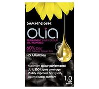 Garnier Olia - Set di 3 tinture permanenti senza ammoniaca per una piacevole fragranza, copertura fino al 100% dei capelli bianchi, massima prestazione del colore, 60% di oli, nero profondo 1,0