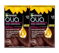 GARNIER Olia Tinta Capelli Permanente Senza Ammoniaca Colorazione con Oli di Fiori di Origine Naturale ad Azione Illuminante e Nutriente Colore 4.15 Marron Glace-2 Confezioni,460.0 millilitro