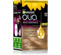Garnier Olia Tinta Capelli, Colorazione Permanente Senza Ammoniaca, Copre il 100% dei Capelli Bianchi, Con Oli di Fiore di Origine Naturale, Formula Vegana, Biondo Chiaro