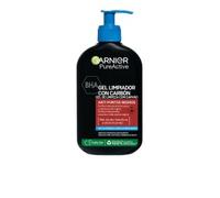 Garnier Skin Active, Pure Active Gel detergente anti punti neri con carbone e acido salicilico purifica intensamente i pori e riduce i punti neri