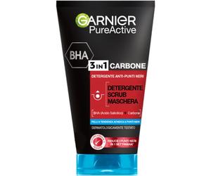 Garnier Pure Active maschera nera per il viso contro punti neri e acne al carbone attivo 3 in 1 150 ml
