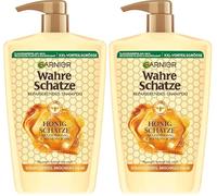 Garnier Reali tesori shampoo riparante miele tesori; formato XXL 1 l, rafforza e nutre i capelli danneggiati e fragili, 1000 ml (Confezione da 2)