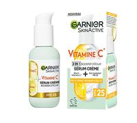 Garnier - Siero Crema 2 in 1 - Idratazione & Brillante - Arricchito con Vitamina C - Per pelli opache e stanche - 50 ml