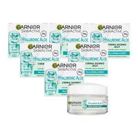Garnier Skin Active Crema Viso Jelly Idratante con Acido Ialuronico e Aloe Vera, Texture Leggera e Rinfrescante, per Pelli Normali o Miste, 50 ml (6 Unità)