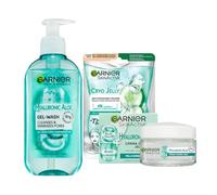 Garnier Skin Active Crema Viso Jelly Idratante con Acido Ialuronico e Aloe Vera, Texture Leggera e Rinfrescante, per Pelli Normali o Miste, 50 ml (Set Viso)