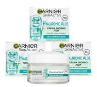 Garnier Skin Active Crema Viso Jelly Idratante con Acido Ialuronico e Aloe Vera, Texture Leggera e Rinfrescante, per Pelli Normali o Miste, 50 ml (3 Unità)