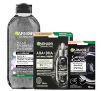 Garnier Skin Active Trattamento Viso Per Tutti I Tipi Di Pelle (Garnier Acqua Micellare Purificante+ Maschera Occhi + Maschera Viso, Carbone)