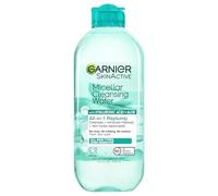 Garnier SkinActive - Acqua detergente micellare tutto in 1, struccante idratante e rimpolpante + detergente viso, con acido ialuronico + aloe, per pelli normali e sensibili, 400 ml