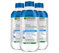 Garnier SkinActive Acqua Micellare Bifase con Fiordaliso per Occhi e Pelli Sensibili Rimuove Trucco Waterproof Deterge Lenisce Senza Risciacquo - 3 flaconi da 400 ml