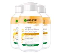 Garnier SkinActive Acqua Micellare Bifase con Olio d'Argan Struccante per Viso Occhi e Labbra Rimuove Trucco Waterproof Deterge Idrata Senza Risciacquo Formato Viaggio - 3 flaconi da 100ml