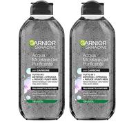 Garnier SkinActive Acqua Micellare Gel Purificante con Carbone, Detergente e Opacizzante, Per Tutti i Tipi di Pelle, Senza Risciacquo, Formula Vegana, 400 ml (Confezione da 2)