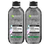 Garnier SkinActive Acqua Micellare Gel Purificante Detergente Struccante Tutto in 1 con Carbone per Punti Neri Formula Ipoallergenica Senza Risciacquo per Viso Occhi Labbra - 2 Flaconi da da 400ml