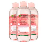 Garnier SkinActive Acqua Micellare Illuminante Formula con Acqua di Rose per Pelli Spente e Sensibili Deterge Illumina Strucca Senza Risciacquo - 3 flaconi da 400ml
