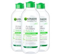Garnier SkinActive Acqua Micellare Tutto in 1 Pelli Miste e Sensibili Purifica Strucca Opacizza Senza Risciacquo con Azione Seboregolatrice - 3 flaconi da 400 ml