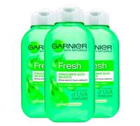 Garnier SkinActive Fresh Struccante Occhi Delicato Rimuove Trucco Waterproof con Estratto d'Uva Purificante per Pelli Normali e Miste - 3 Flaconi da 125ml