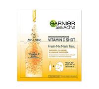 Garnier Skinactive Maschera in Tessuto Fresh Mix Arricchita con Vitamina C, Pelle Illuminata ed Energizzata, Confezione da 4 Pezzi