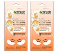 Garnier SkinActive - Maschera in tessuto per occhi Hydra Bomb, antifatico ed energizzante, set di 2