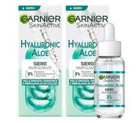 Garnier SkinActive Siero Viso Rimpolpante Hyaluronic Aloe Idratante 3% Glicerina Acido Ialuronico per Tutti i Tipi di Pelle - 2 Flaconi da 30ml