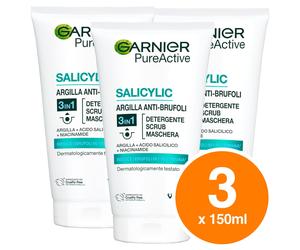 Garnier SkinActive Trattamenti PureActive Maschera e Scrub Viso Anti Impurità