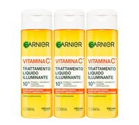 Garnier SkinActive Trattamento Liquido Illuminante per Pelle Uniforme Levigata e Luminosa con Vitamina C Adatto a Pelli Sensibili Formula Vegana - 3 Flaconi da 120ml