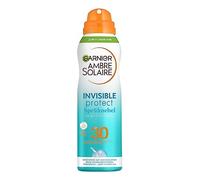 Garnier Spray protezione solare spray con protezione solare LSF30, protezione solare invisibile e impermeabile, per spruzzare, Ambre Solaire Invisible Protect, 1 x 200 ml