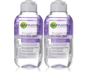 Garnier Struccante Occhi Express 2in1 per Tutti i Tipi di Trucco Anche Waterproof, 125 ml (Confezione da 2)