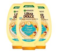 Garnier Ultra Dolce Balsamo Cremoso Nutriente Rituale D'Argan per Capelli Secchi Nutriente e Districante con Olio d'Argan e Crema di Mandorla - 3 Flaconi da 360ml