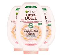 Garnier Ultra Dolce Balsamo Delicato Addolcente Ipoallergenico per Capelli Delicati Cute Sensibile Delicatezza d'Avena con Crema di Riso e Latte di Avena Bio Idratante Districante - 3 Flaconi da 360ml