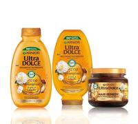 Garnier Ultra Dolce Routine Completa Gli Oli Meravigliosi, Kit con Shampoo + Balsamo + Maschera, Ideale Per Capelli Secchi e Spenti, Con Olio di Argan e Camelia