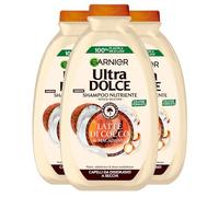 Garnier Ultra Dolce Shampoo Nutriente per Capelli da Disidratati a Secchi con Latte di Cocco e Macadamia Addolcente Ammorbidente Idratante con Estratti di Origine Naturale - 3 Flaconi da 400ml