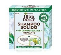 Garnier Ultra Dolce Shampoo Solido Cocco e Aloe vera, Per capelli da normali a grassi, Con packaging 100% ecologico plastic-free, 60 gr