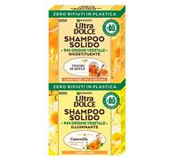 Garnier Ultra Dolce Shampoo Solido Ricostituente Tesori di Miele Capelli Fragili + Shampoo Solido Illuminante Camomilla e Olio di Calendula Biologico Capelli Chiari - 2 Shampoo Solidi da 60g