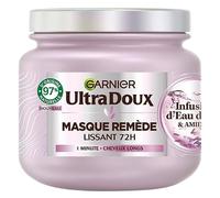 Garnier Ultra Soft - Maschera lisciante per morbidezza e lucentezza con infusione di acqua di riso, capelli ribelli e indisciplinati, 340 ml