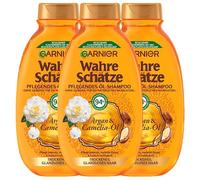 Garnier Vero tesoro, shampoo nutriente all'olio di argan e camelia, nutre intensamente, combina lucentezza e morbidezza, 3 x 250 ml
