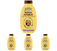Garnier Vero tesoro, shampoo nutriente intenso, olio di avocado e burro di karitè, per capelli secchi, senza siliconi, per tutti i tipi di ricci, più morbidezza, 1 x 250 ml (Confezione da 4)