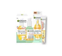 Garnier Vitamina C Glow Booster Set con cura degli occhi anti-affaticamento e crema sierica, per una pelle radiosa e uniforme e per alleviare i segni di stanchezza, SkinActive, 2 pezzi