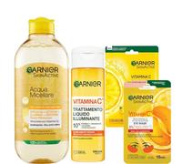 Garnier Vitamina C Trattamento Liquido Illuminante Per Il Viso Adatto a Pelli Sensibili Formula Vegana 120 Ml (Set Vitamina C)