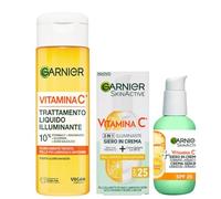 Garnier Vitamina C Trattamento Liquido Illuminante Per Il Viso Formula Vegana 120 Ml E Siero In Crema 2IN1 Spf 25 50 Ml
