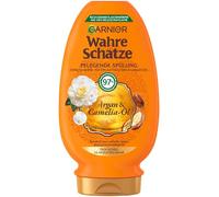 Garnier Wahre Schätze - Balsamo nutriente all'olio di argan e camelia, per capelli secchi e spenti, 200 ml