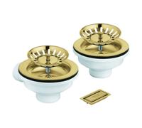 Garniture de vidage GROHE, sans excentrique, pour éviers de cuisine avec 1 bassin, avec élément de recouvrement, 40997GN0, 40997GN0, Colorazione: fresco sorgere del sole spazzolato