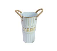 GAROEN Elegante Vaso Vintage in Metallo zincato per Fiori - Centrotavola Rustico per la casa, composizioni Floreali fresche e secche (35 cm)