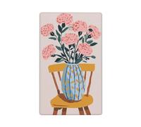 Garofani rosa in vaso sedia in legno singola levetta vuota piastra da parete copertura interruttore luce decorativo 1 banda per cucina camera bagno dimensioni 11,4 x 7 cm