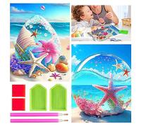 GAROMIA 2 diamond painting pittura diamante Pittura con diamanti da spiaggia, 30 x 40 cm, kit per pittura a diamante, decorazione per la casa, decorazione da parete
