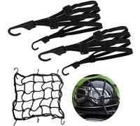 GAROMIA 2 PCS Romon Cinghia Elastica con Ganci Cinghia Elastica Moto 1 Elastica Ragno Rete Portapacchi Rete Accessori Bauletto Zaino Moto Corda del Casco Regolabile con Ganci per Moto Bici