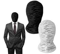 GAROMIA 2 pezzi maschera integrale spandex maschera per la testa bianca nera maschera unisex maschera halloween maschera fantasma maschera senza viso per Halloween party costume cosplay
