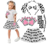 GAROMIA Dalmata Costume Dalmata Costume Bambina Costume da Dalmata da Bambina Costume da Dalmata Costume Dalmata Travestimenti Bambin Halloween Carnevale Costume Donna Bambino Carnevale Cosplay Party